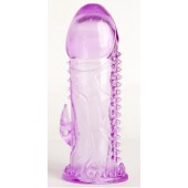 Фиолетовая гелевая насадка с шипами - 13 см. - Toyfa Basic - в Иркутске купить с доставкой