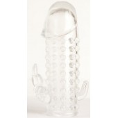 Гелевая прозрачная насадка с 2 отростками - 13 см. - Toyfa Basic - в Иркутске купить с доставкой