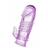 Фиолетовая насадка с коготком и шипами - 13 см. - Toyfa Basic - в Иркутске купить с доставкой