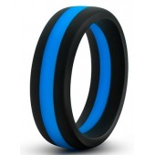 Черно-синее эрекционное кольцо Silicone Go Pro Cock Ring - Blush Novelties - в Иркутске купить с доставкой