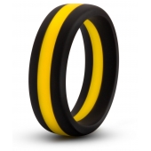 Черно-желтое силиконовое эрекционное кольцо Silicone Go Pro Cock Ring - Blush Novelties - в Иркутске купить с доставкой