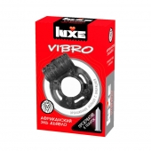 Чёрное эрекционное виброкольцо Luxe VIBRO  Африканский Эль Дьябло  + презерватив - Luxe - в Иркутске купить с доставкой