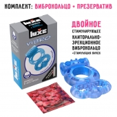 Голубое эрекционное виброкольцо Luxe VIBRO  Дьявол в доспехах  + презерватив - Luxe - в Иркутске купить с доставкой
