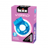 Голубое эрекционное виброкольцо Luxe VIBRO  Кошмар русалки  + презерватив - Luxe - в Иркутске купить с доставкой