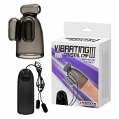 Дымчатая насадка-мастурбатор с вибрацией Vibrating Crystal Cap III - Baile - в Иркутске купить с доставкой