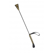 Черно-золотистый стек с хлопушкой из кожи - 62 см. - Sitabella - купить с доставкой в Иркутске