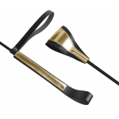 Черно-золотистый стек с хлопушкой из кожи - 62 см. - Sitabella - купить с доставкой в Иркутске