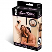 Черные фиксаторы с креплением к двери - Lux Fetish - купить с доставкой в Иркутске