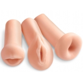Комплект из 3 мастурбаторов All 3 Holes: вагина, анус, ротик - Pipedream - в Иркутске купить с доставкой