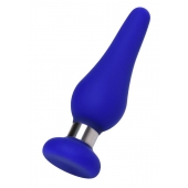 Синяя силиконовая анальная втулка с ограничителем - 10 см. - ToyFa в Иркутске Синяя силиконовая анальная втулка с ограничителем - 10 см. - ToyFa