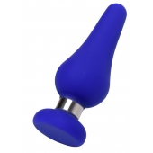 Синяя силиконовая анальная втулка с ограничителем - 13 см. - ToyFa в Иркутске Синяя силиконовая анальная втулка с ограничителем - 13 см. - ToyFa