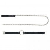 Черный поводок и чокер с кольцом Rada - Rebelts - купить с доставкой в Иркутске