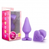 Фиолетовая анальная пробка Naughty Candy Heart Do Me Now - 8,9 см. - Blush Novelties - купить с доставкой в Иркутске