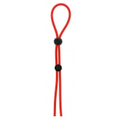 Красное лассо на пенис с двумя бусинами STRETCHY LASSO CAGE - Dream Toys - в Иркутске купить с доставкой