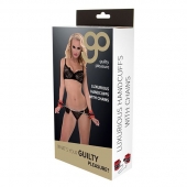 Красно-чёрные наручники на металлической цепочке - Blush Novelties - купить с доставкой в Иркутске