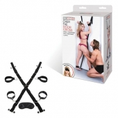Чёрный набор для фиксации у двери - Lux Fetish - купить с доставкой в Иркутске