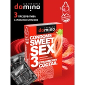 Презервативы для орального секса DOMINO Sweet Sex с ароматом клубничного коктейля  - 3 шт. - Domino - купить с доставкой в Иркутске