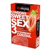 Презервативы для орального секса DOMINO Sweet Sex с ароматом клубничного коктейля  - 3 шт. - Domino - купить с доставкой в Иркутске