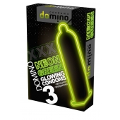 Презервативы DOMINO Neon Green со светящимся в темноте кончиком - 3 шт. - Domino - купить с доставкой в Иркутске