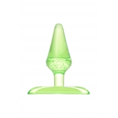 Зеленая анальная втулка с ограничителем - 6,5 см. - Toyfa Basic в Иркутске Зеленая анальная втулка с ограничителем - 6,5 см. - Toyfa Basic