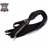 Черная плеть  Ковбой  с ручкой-фаллосом - 55 см. - Sitabella - купить с доставкой в Иркутске