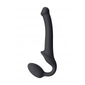 Черный безремневой страпон Silicone Bendable Strap-On S - Strap-on-me - купить с доставкой в Иркутске