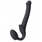 Черный безремневой страпон Silicone Bendable Strap-On S - Strap-on-me - купить с доставкой в Иркутске