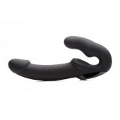 Черный безремневой страпон Urge Silicone Strap On с пультом ДУ - 24 см. - XR Brands - купить с доставкой в Иркутске