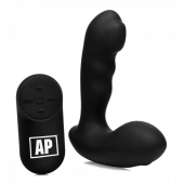 Черный стимулятор простаты Alpha-Pro 7X P-Milker Silicone Prostate Stimulator with Milking Bead - XR Brands - в Иркутске купить с доставкой