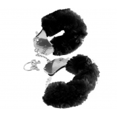 Металлические наручники Furry Love Cuffs с черным мехом - Pipedream - купить с доставкой в Иркутске