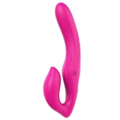 Ярко-розовый безремневой страпон REMOTE DOUBLE DIPPER - 22 см. - Dream Toys - купить с доставкой в Иркутске