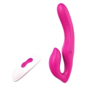 Ярко-розовый безремневой страпон REMOTE DOUBLE DIPPER - 22 см. - Dream Toys - купить с доставкой в Иркутске