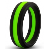 Черно-зеленое эрекционное кольцо Silicone Go Pro Cock Ring - Blush Novelties - в Иркутске купить с доставкой