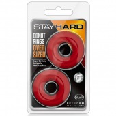 Набор из 2 красных эрекционных колец DONUT RINGS OVERSIZED - Blush Novelties - в Иркутске купить с доставкой