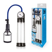 Прозрачная вакуумная помпа Sex Expert с манометром - Sex Expert - в Иркутске купить с доставкой