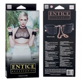 Черные мягкие наручники Entice French Cuffs с цепью - California Exotic Novelties - купить с доставкой в Иркутске