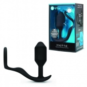 Черное эрекционное кольцо с анальным плагом Snug   Tug - b-Vibe - в Иркутске купить с доставкой