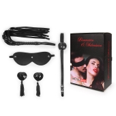 Эротический набор в черном цвете: маска, кляп, пэстисы, плётка - Notabu - купить с доставкой в Иркутске