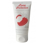Лубрикант на водной основе с ароматом малины Love Protection Strawberry - 50 мл. - Lola Games - купить с доставкой в Иркутске