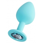 Мятная анальная втулка Brilliant с прозрачным кристаллом - 8 см. - ToyFa - купить с доставкой в Иркутске Мятная анальная втулка Brilliant с прозрачным кристаллом - 8 см. - ToyFa - купить с доставкой в Иркутске