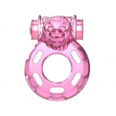 Розовое эрекционное кольцо с вибрацией Pink Bear - Baile - в Иркутске купить с доставкой