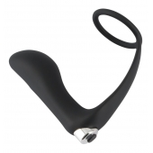 Черное эрекционное кольцо с анальной вибропробкой Vibrating Ring   Plug - Orion - в Иркутске купить с доставкой