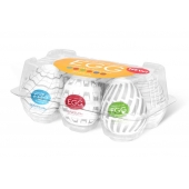 Набор из 6 мастурбаторов Tenga EGG Easy Beat с различным рельефом - Tenga - в Иркутске купить с доставкой