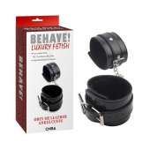 Черные оковы на ноги Obey Me Leather Ankle Cuffs - Chisa - купить с доставкой в Иркутске