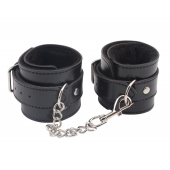 Черные оковы на ноги Obey Me Leather Ankle Cuffs - Chisa - купить с доставкой в Иркутске