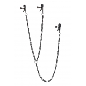 Черные зажимы на соски и клитор на цепочке DELUXE NIPPLE   CLIT CLAMPS - Dream Toys - купить с доставкой в Иркутске