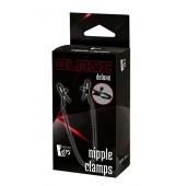 Черные зажимы на соски на цепочке BLAZE DELUXE NIPPLE CLAMPS - Dream Toys - купить с доставкой в Иркутске