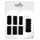 Набор из 7 черных насадок PENIS SLEEVES SET - Dream Toys - в Иркутске купить с доставкой