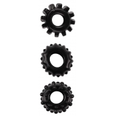Набор из 3 черных эрекционных колец SET OF 3 COCKRINGS - Dream Toys - в Иркутске купить с доставкой