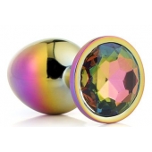 Голографическая анальная втулка с радужным кристаллом - 7,1 см. - Dream Toys - купить с доставкой в Иркутске